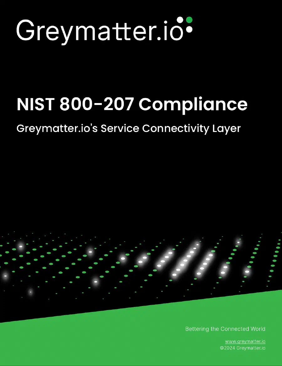 First page of Greymatter.io and NIST 800-207 Zero Trust Architecture Compliance