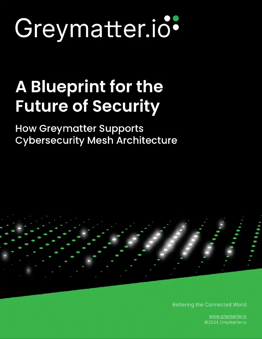 First page of A Blueprint on the Future of Security: How Greymatter Supports Cybersecurity Mesh Architecture