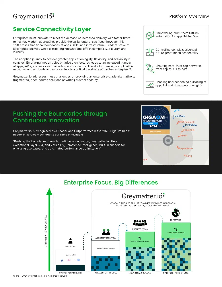 First page of Greymatter Platform Overview